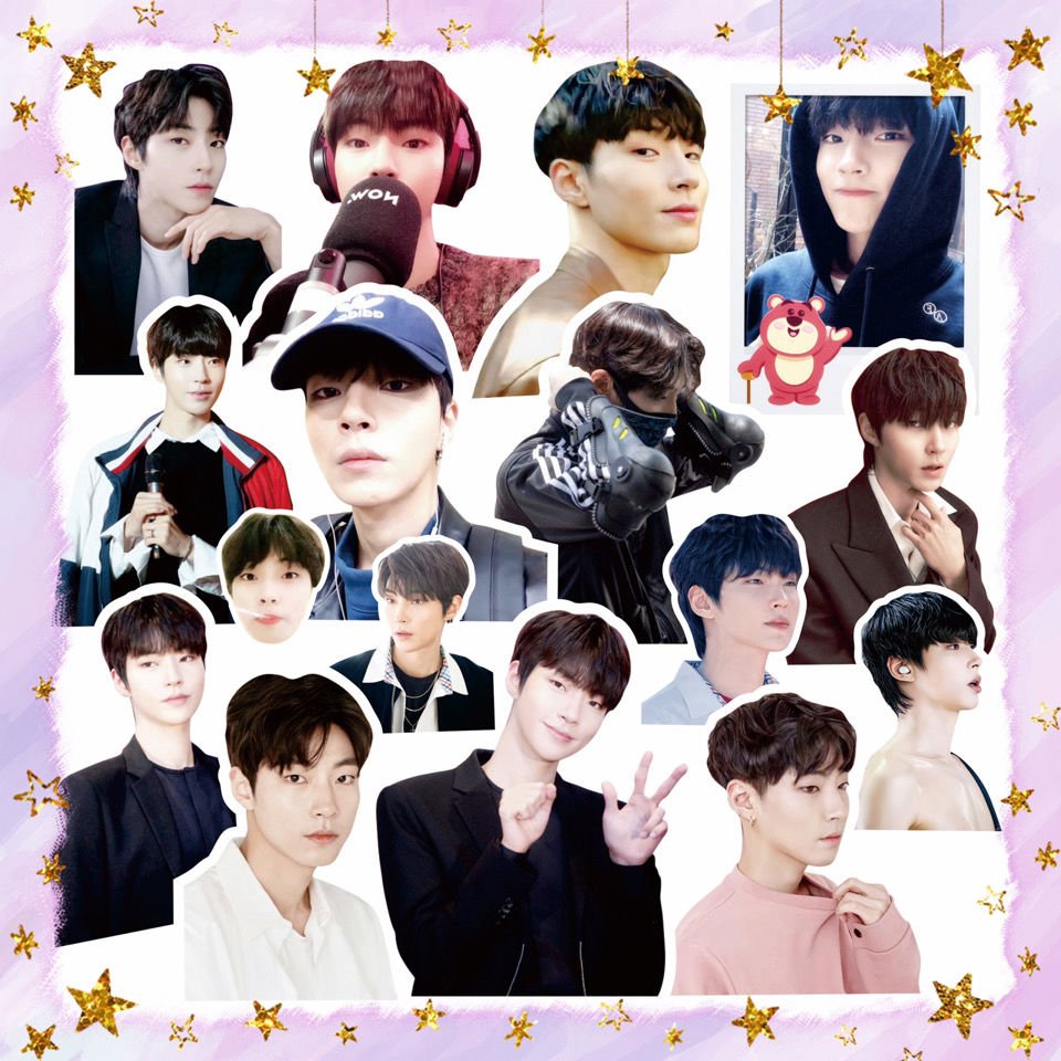 Hình dán họa tiết Cha EunWoo trang trí sổ tay