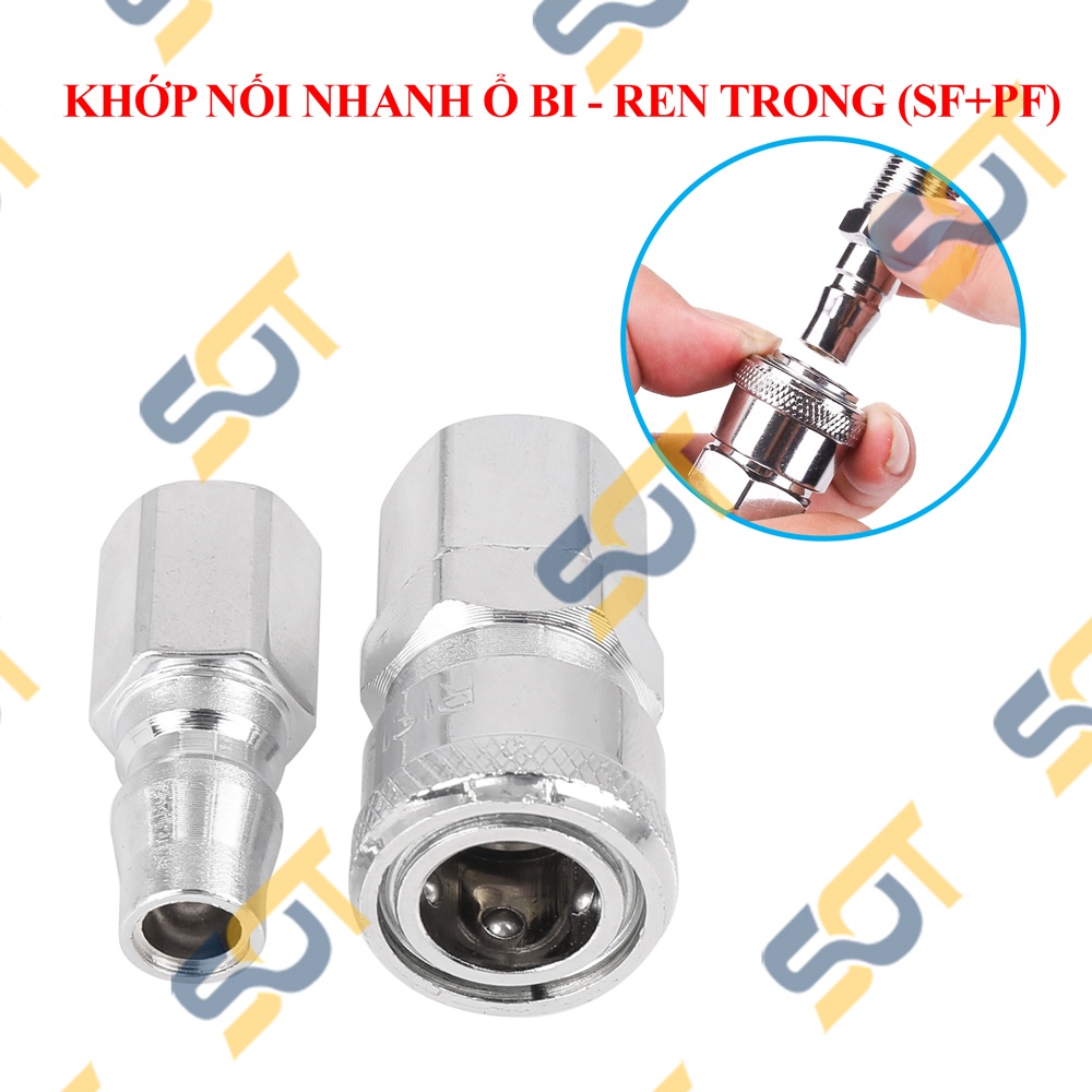Khớp SF PF ren trong 13 17 21 nối nhanh trục ổ bi lắp DÂY hơi khí nén
