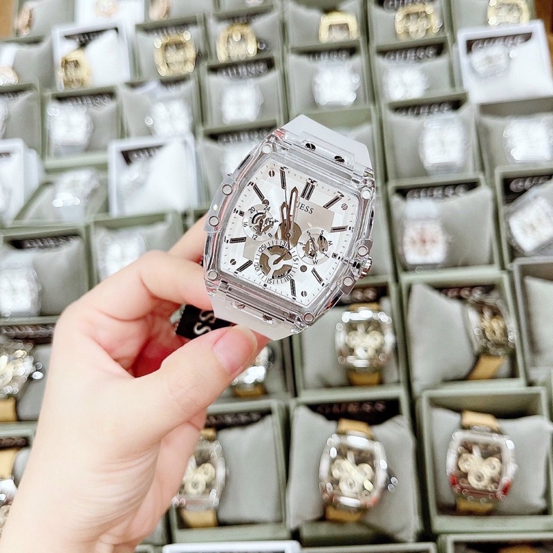 Đồng hồ nam nữ Guess Crystal Accented