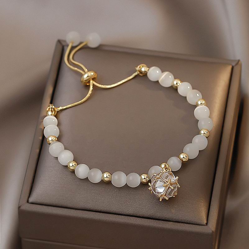 Vòng tay ETRENDY mặt đá zircon may mắn có thể điều chỉnh phong cách Hàn Quốc cổ điển cho nữ