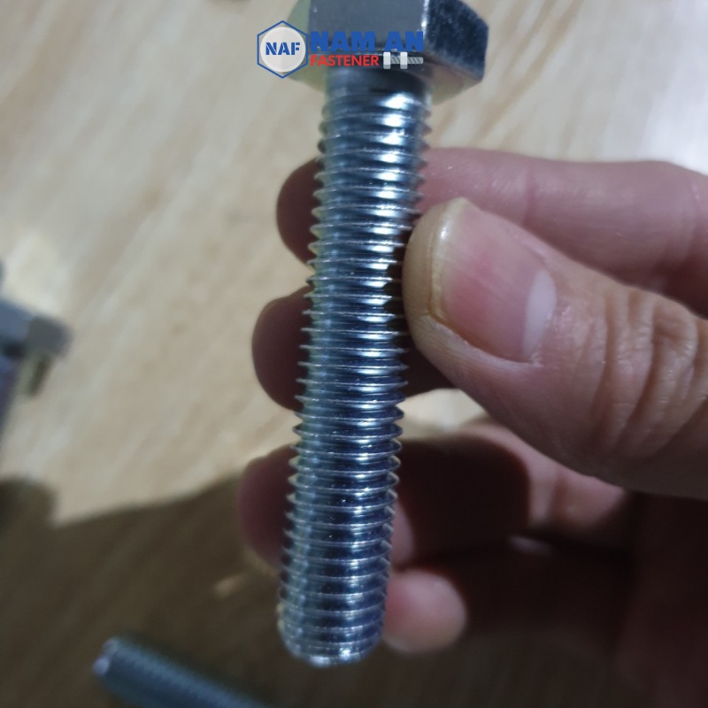 Bulong M12 cấp bền 8.8, bu lông lục giác M12, độ dài: 20->120 mm. Màu: Đen, Vàng, Trắng