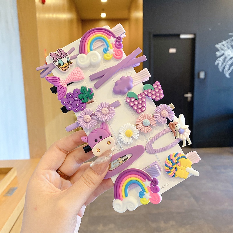 Set 14 Kẹp Tóc Nhỏ Thời Trang Hàn Quốc Cho Bé Gái 2021