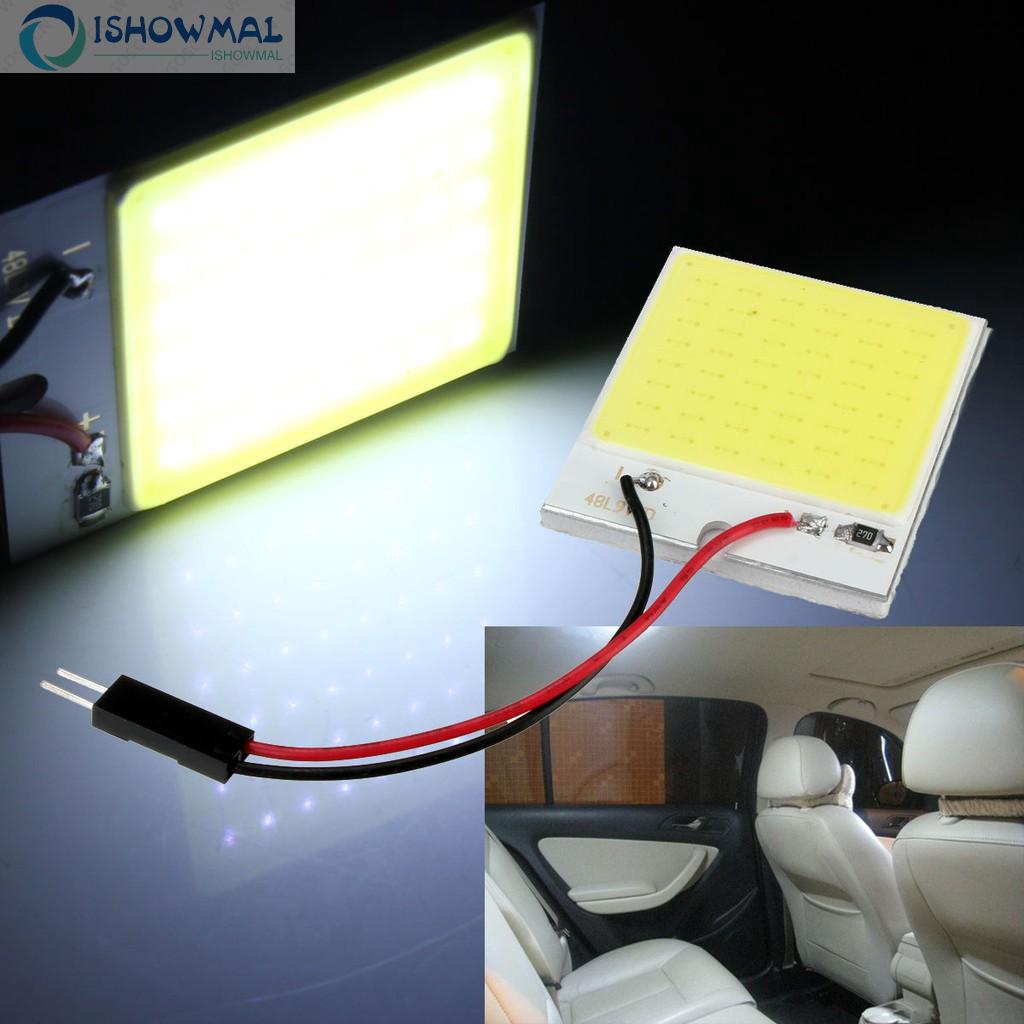 48 Smd Cob Led T10 4w 12v White Light Car Interior Panel Lights Lamp Bulb Bright