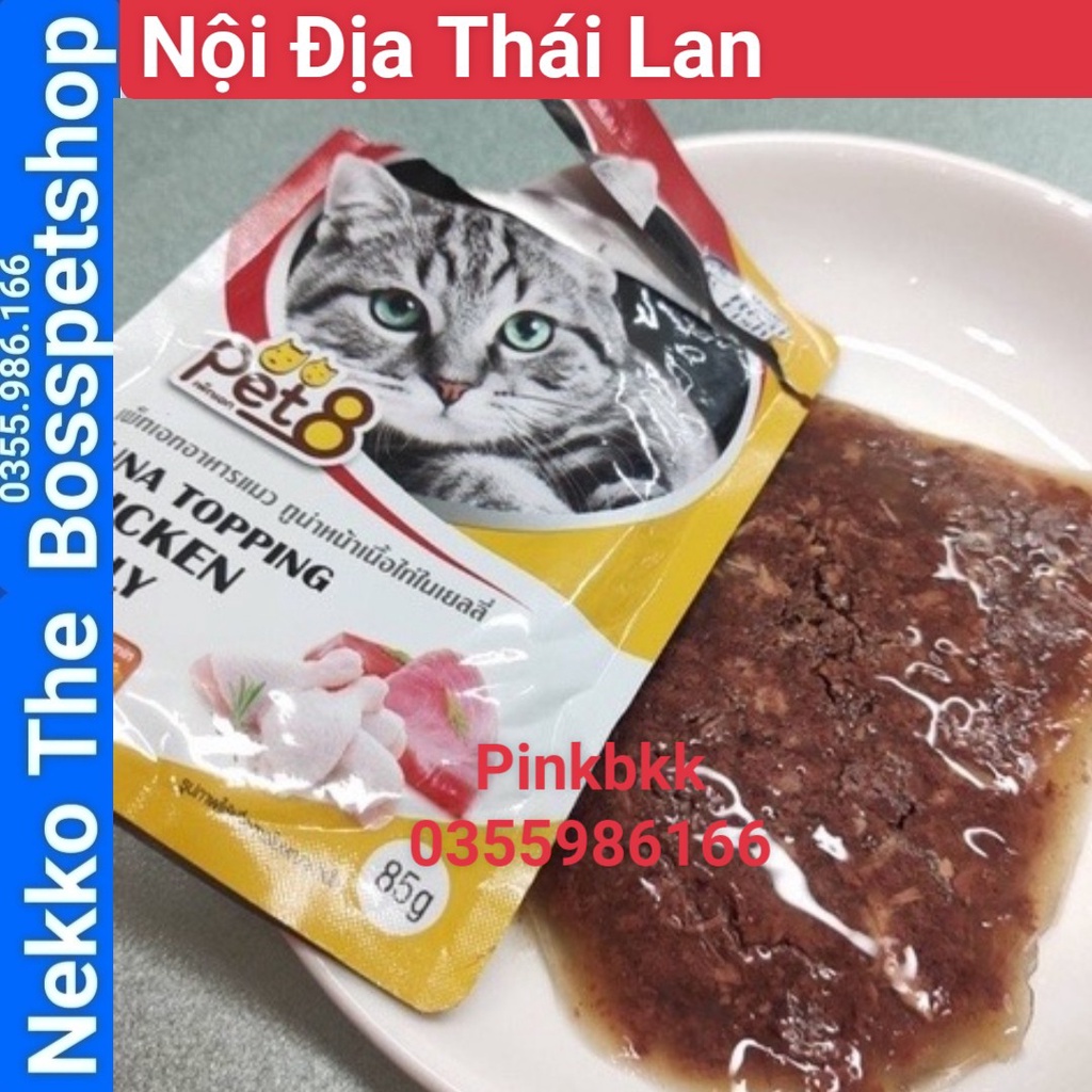 Pate Pet8 cho Mèo trên 1 tuổi⚡ NỘI ĐỊA THÁI ⚡ Từ Thịt Cá Thật