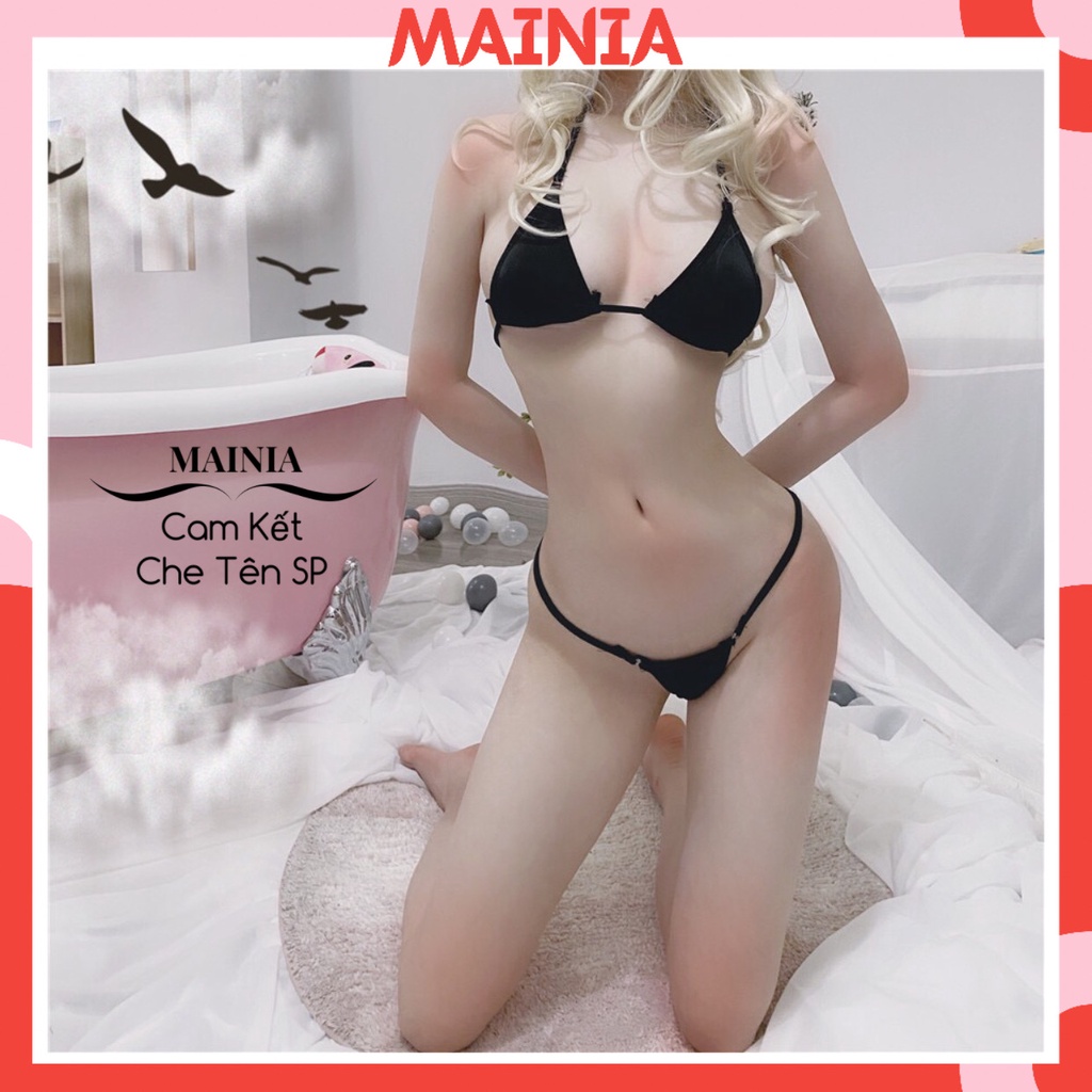 Set Bộ Đồ Lót Nữ Màu Trơn Dây Mảnh Quần Lọt Khe Sexy Gợi Cảm Mainia Shop | BigBuy360 - bigbuy360.vn