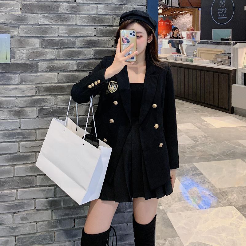 Sẵn M(Hàng Đẹp)Áo blazer huy hiệu xuân thu phong cách kiểu Anh-HC370.Ảnh thật 3 hình cuối | BigBuy360 - bigbuy360.vn