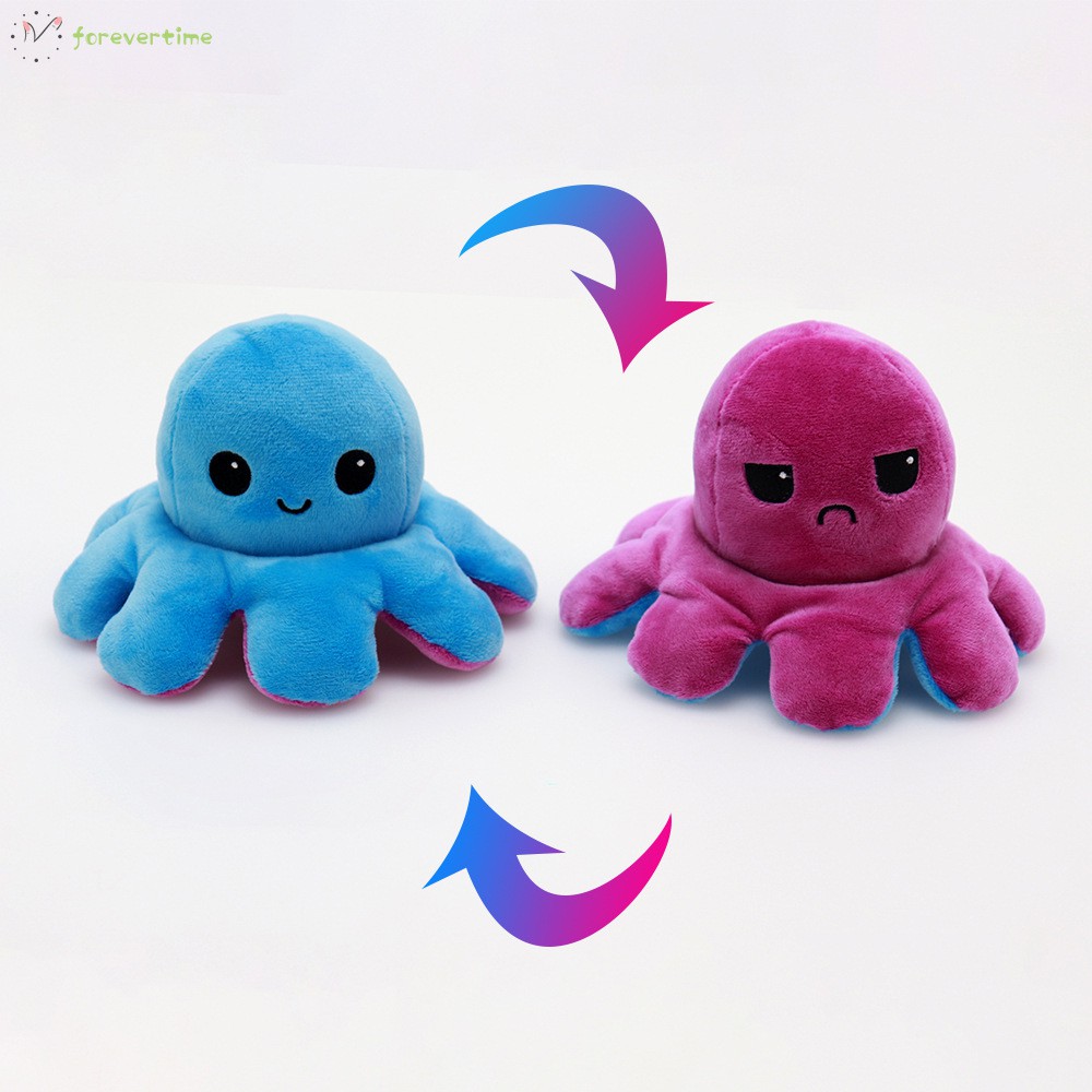 #Búp bê bạch tuộc# TIKTOK FLIP CUTE REVERSIBLE BIPOLAR TEETURTLE OCTOPUS TOY PLUSH TEETURTLE MOOD SWITCHER