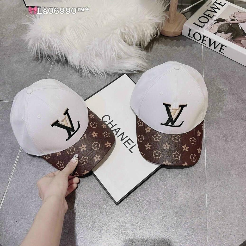 (Hàng VNXK) Nón kết nam, mũ lưỡi trai nam nữ LV kết viền Da HAI LỚP vải Kaki dày chuẩn thời trang (Ảnh thật)