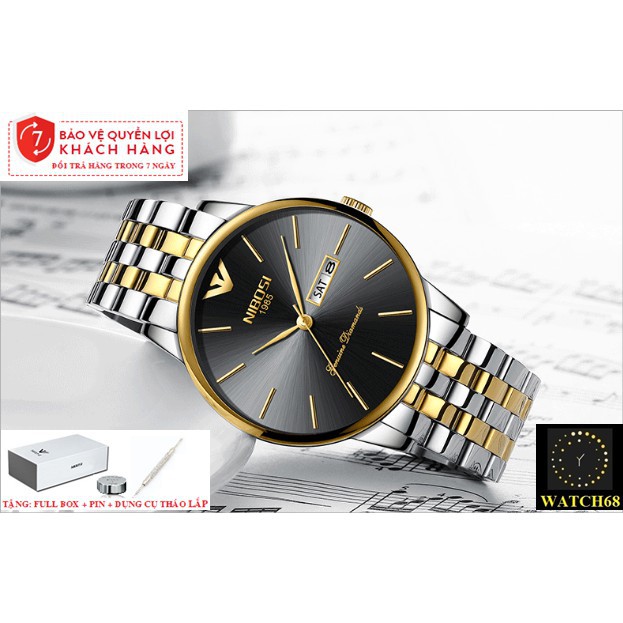 ĐỒNG HỒ NAM NIBOSI 2332 (1985) - FULL BOX DÂY THÉP KHÔNG GỈ. KIỂU DÁNG SANG TRỌNG Bán lẻ giá sỉ