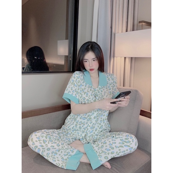 Bộ dâu pijama cổ Sen chất mango cao cấp