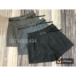 Quần đùi dạ kèm thắt lưng