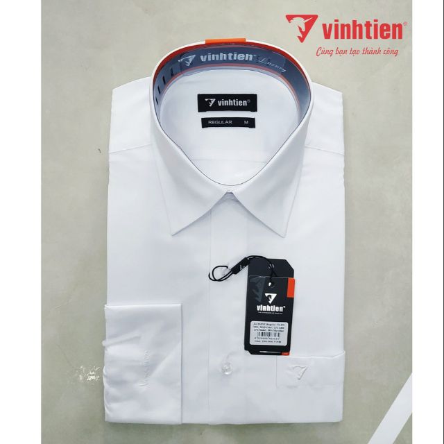 Áo Sơ Mi Trắng Bamboo Vĩnh Tiến Dáng Regular vạt bằng xẻ cạnh