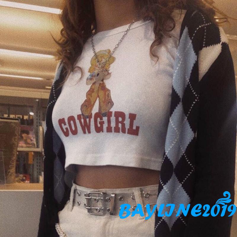 Áo thun tay ngắn cổ tròn dáng ôm in chữ thời trang mùa hè thu cho nữ