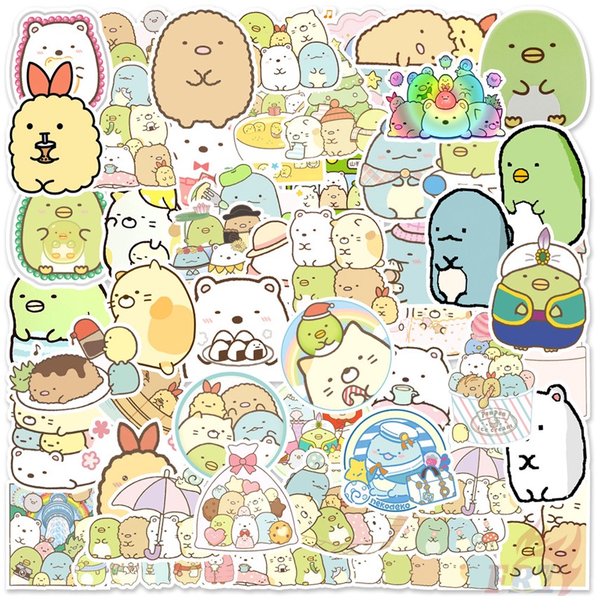 Bộ 100 Cái/Bộ ☆ Hình Dán Sumikkogurashi Series A ☆ Miếng Dán Chống Thấm Nước Họa Tiết Graffiti Thời Trang