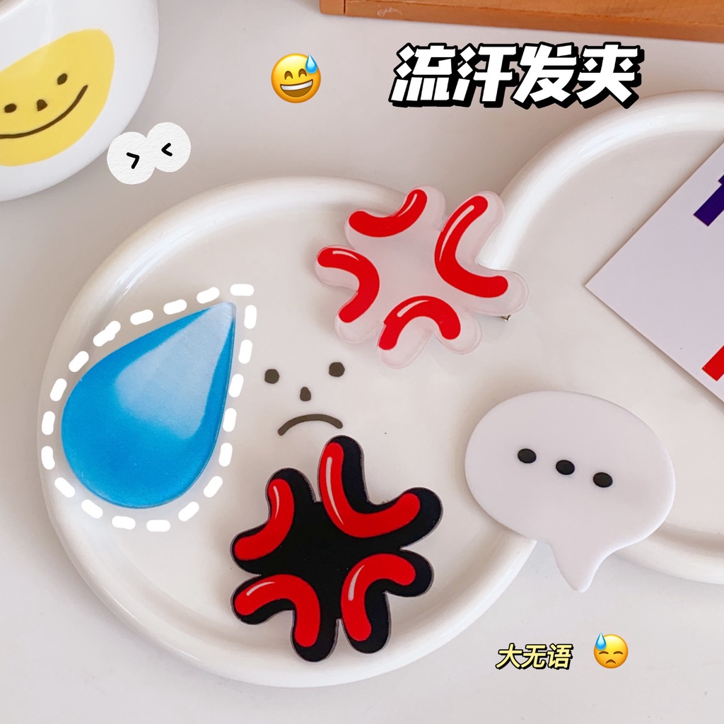 Kẹp tóc biểu tượng cảm xúc ngộ nghĩnh - UniLabel