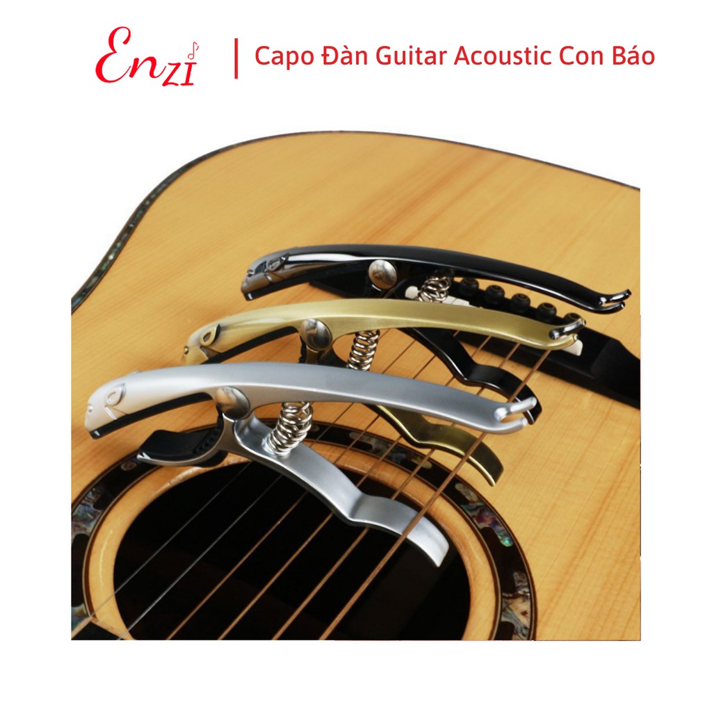 Capo guitar acoustic con báo màu Đồng cao cấp dành cho đàn guitar dây