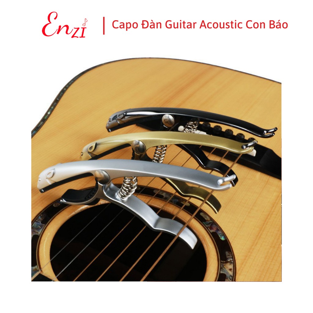 Capo guitar acoustic con báo màu Đồng cao cấp dành cho đàn guitar dây sắt Enzi