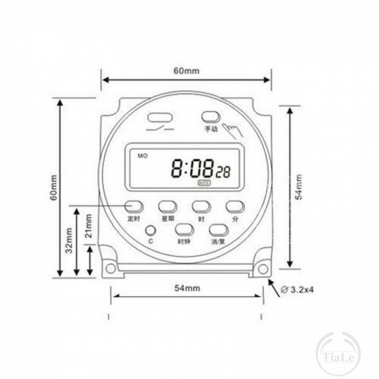 Công tắc hẹn giờ kĩ thuật số Timer waktu PLC 12V 16A