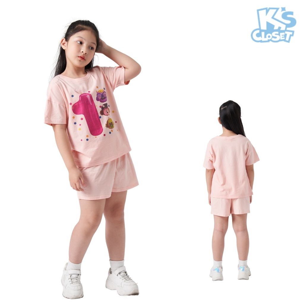 Bộ quần áo cộc tay trẻ em K'S CLOSET chất liệu Cotton mềm mịn thoáng mát K284ONS / K411ONS