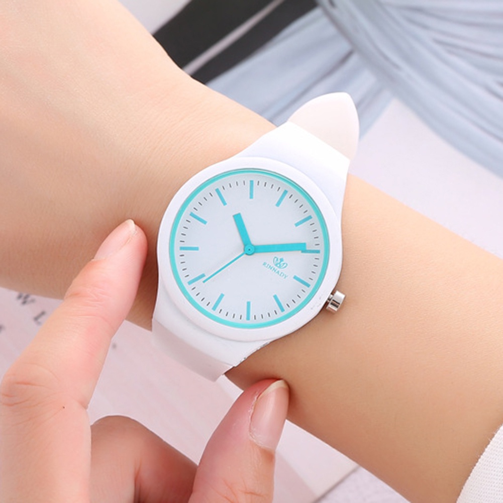 Đồng Hồ Đeo Tay Dây Silicone Màu Sắc Kẹo Ngọt Thời Trang Cho Nữ