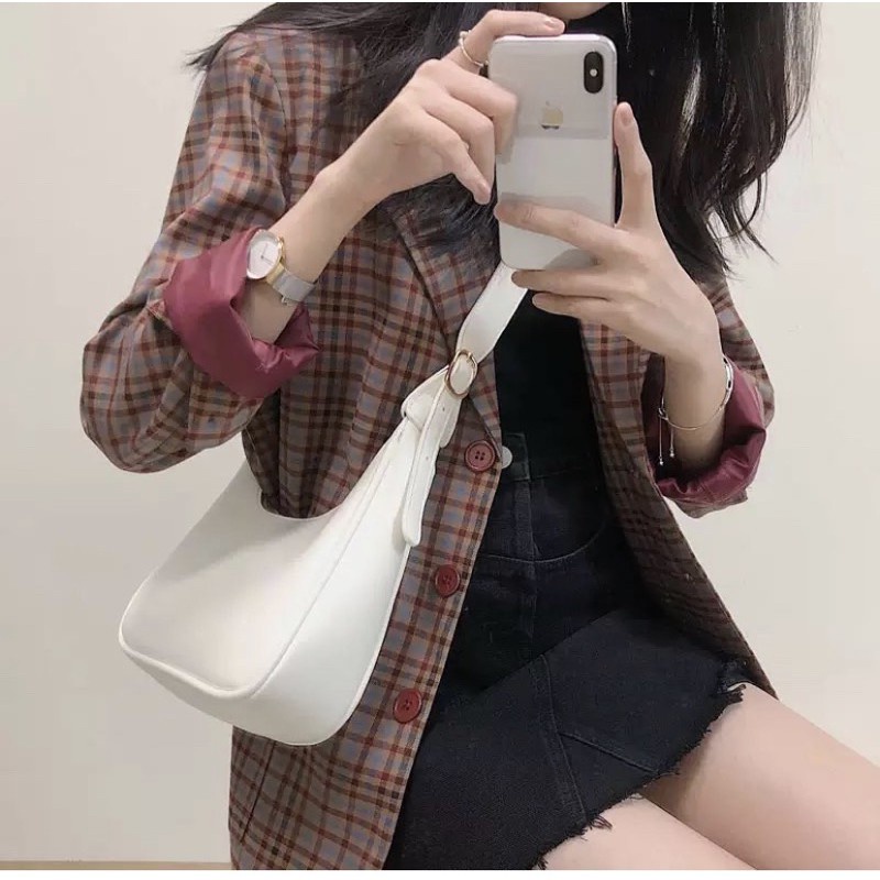 Túi kẹp nách đeo chéo nữ thời trang da trơn mẫu mới TKNADA - HÌNH THẬT