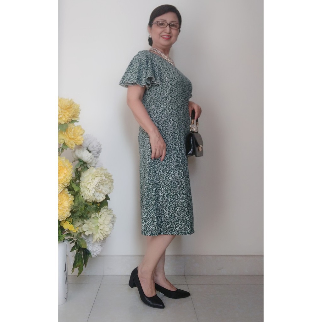 [Hàng Thiết Kế] Đầm Dáng Suông Trung Niên Thiết Kế, Đầm Công Sở Chất Liệu Lụa Đũi Mặc Mát Size Từ 44Kg - 70kg