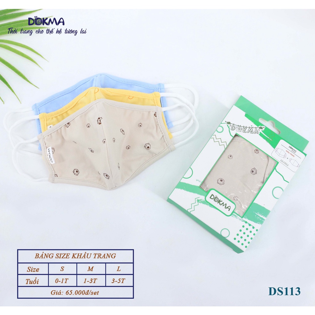 💥 Khẩu trang vải kháng khuẩn cho bé Dokma  DS113