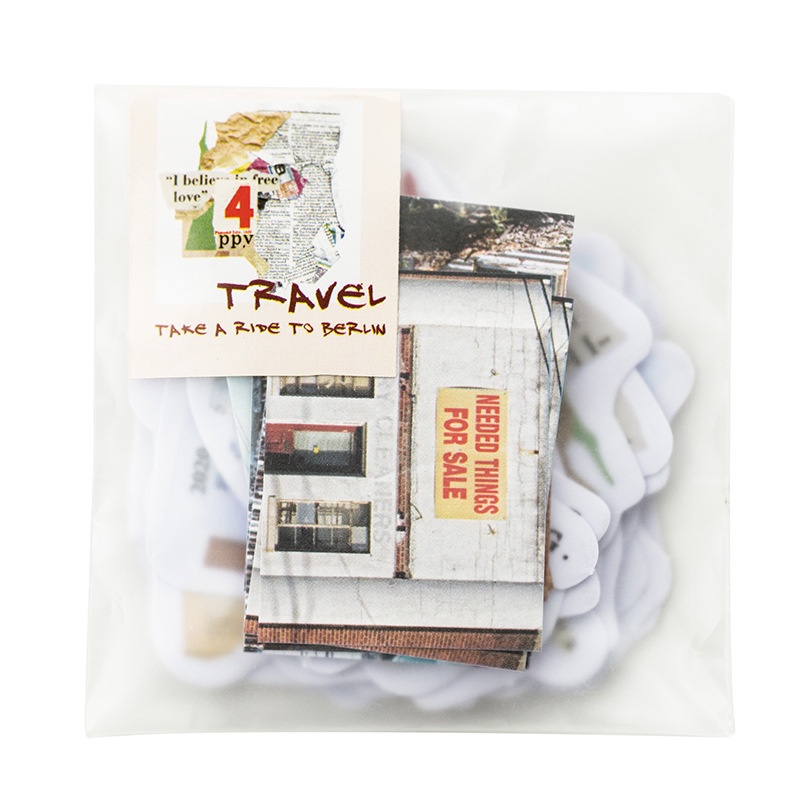 STI53 Bộ 40 nhãn dán Take a ride to Berlin  trang trí sổ tay DIY