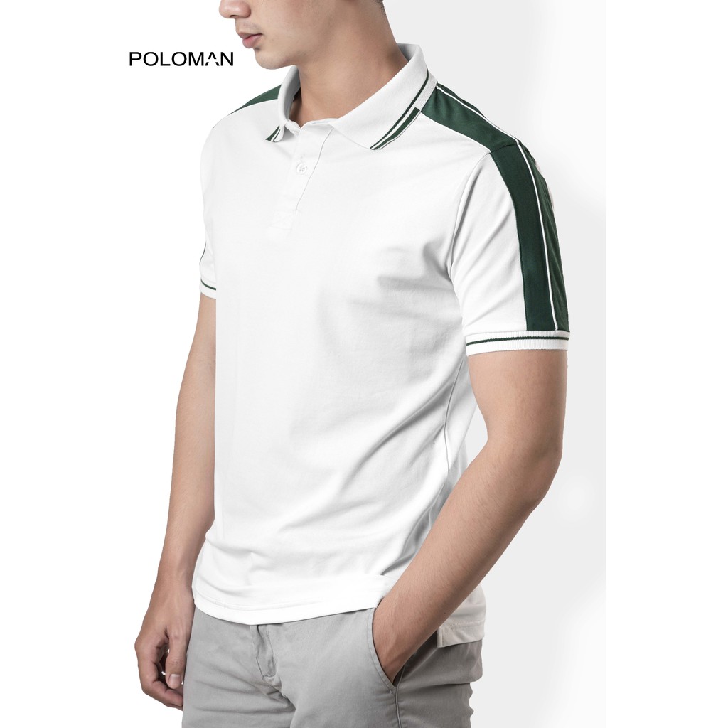 Áo Polo nam cổ bẻ phối Unkey vải cá sấu Cotton xuất xịn,chuẩn form.sang trọng-lịch lãm màu Trắng P23 - POLOMAN | BigBuy360 - bigbuy360.vn