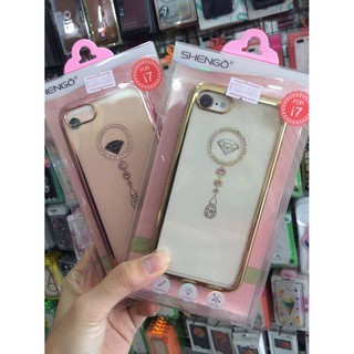ốp lưng silicon mạ viền đính đá shengo cho IPhone 7/8 - 7 Plus 8 Plus