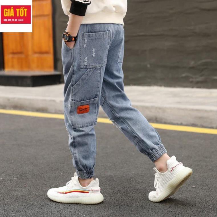 Quần bò cho bé trai 3 - 12 tuổi☑️ Thoi trang jean be trai 10 tuoi☑️ Quần áo bé trai 13 tuổi size đại 30kg 35kg