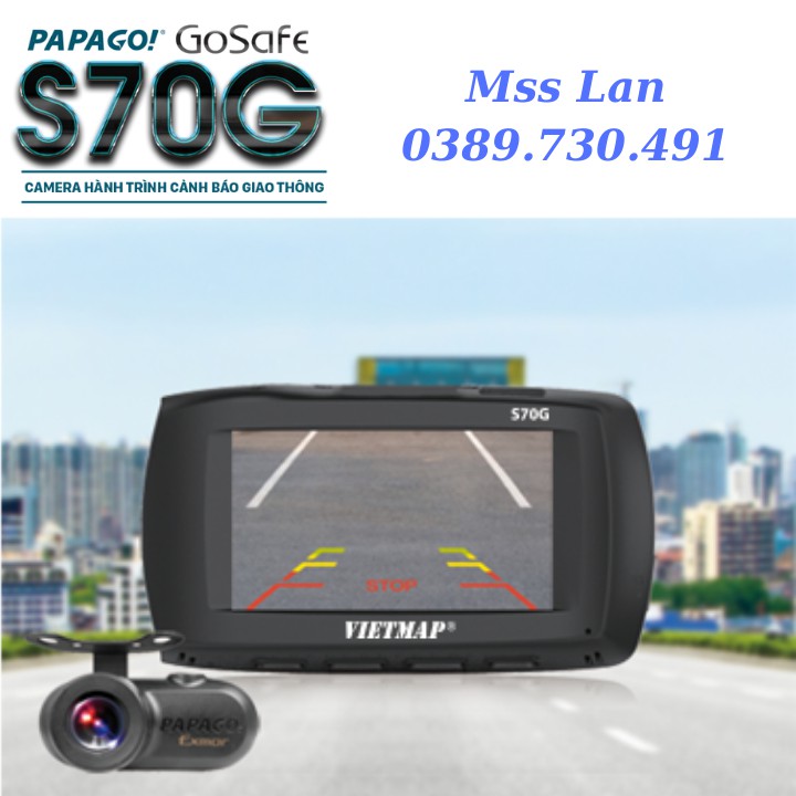 Camera Hành Trình Ô Tô VIETMAP PAPAGO GoSafe S70G - Camera Hành Trình Cảnh Báo Giao Thông