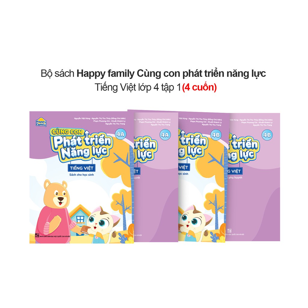 Sách - Combo 4 cuốn Happy family Cùng con phát triển năng lực Tiếng Việt lớp 4 tập 1