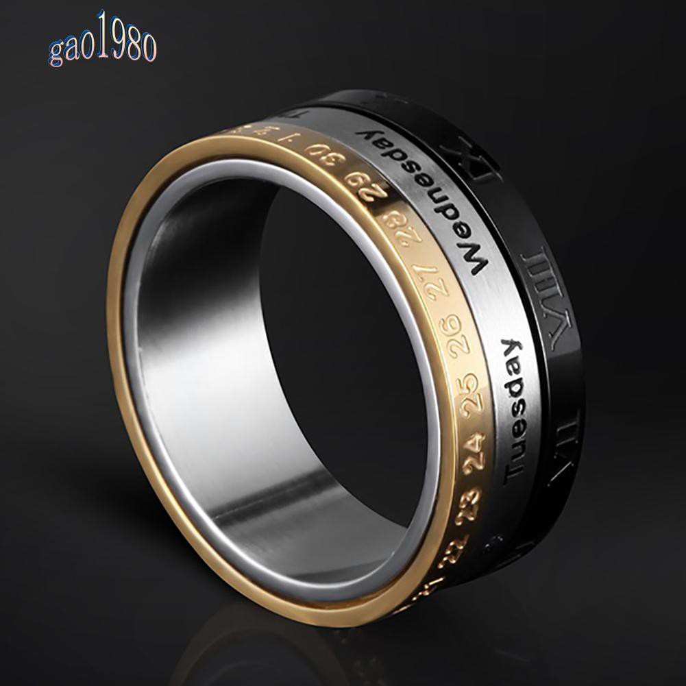 Ga_nhẫn Titan Ba Chiếc Nhẫn Xoay Hình Lịch Ngày Tuần Tháng Sáng Tạo