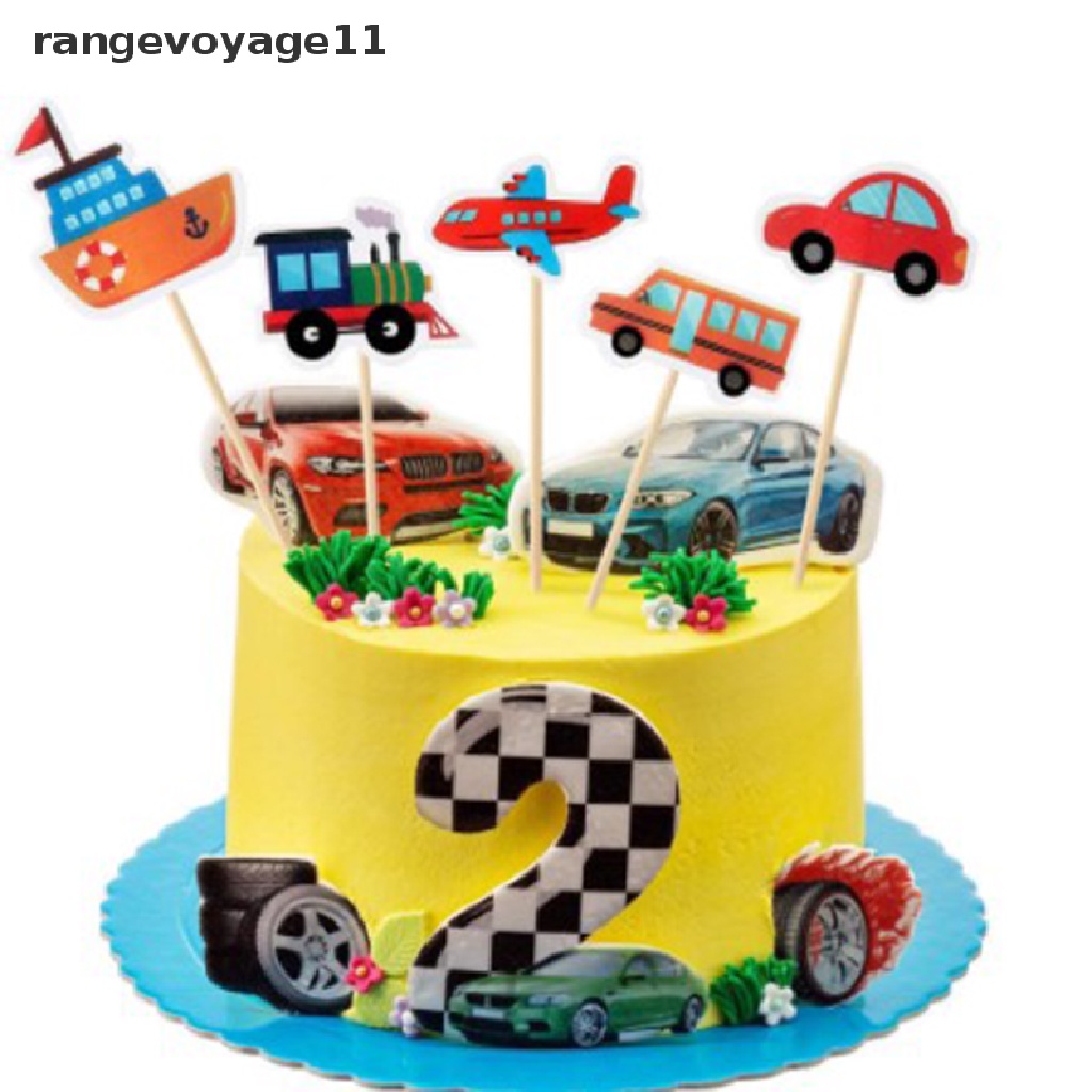 10 Que Cắm Trang Trí Bánh Hình Xe Hơi Hoạt Hình