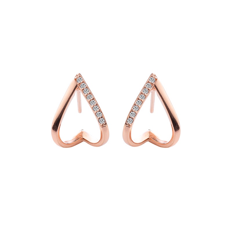 Bông Tai S925 Họa Tiết Hoa Lá/ Trái Tim Nhỏ Dễ Thương Thời Trang Cho Nữ