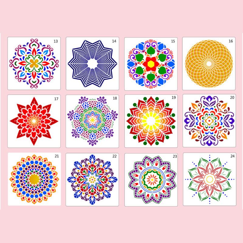 Bộ 7 Khuôn Tô Họa Tiết Mandala Trang Trí Giáng Sinh DIY