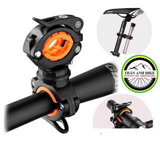 Giá đỡ kẹp đèn pin xe đạp xoay 360 2 đầu