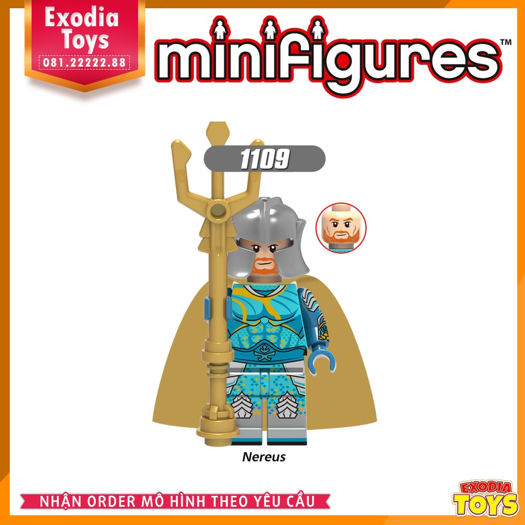 Xếp hình minifigure nhân vật siêu anh hùng Aquaman : Đế Vương Atlantis - Đồ Chơi Lắp Ghép Sáng Tạo - X0237