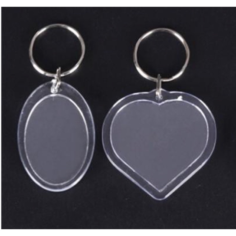 Phôi móc khoá mica trong 6 mẫu làm ảnh in logo chữ cho vào