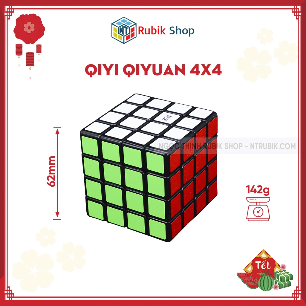 Đồ chơi rubik 4x4x4 QiYi Qiyuan W2 4x4x4 Black (Màu Đen) ngocthinhrubik