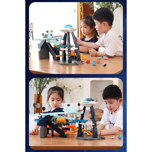 Trạm Vũ trụ - Xa lộ không gian cho trẻ thử thách lắp ráp kèm nhiều ô tô chạy tự động