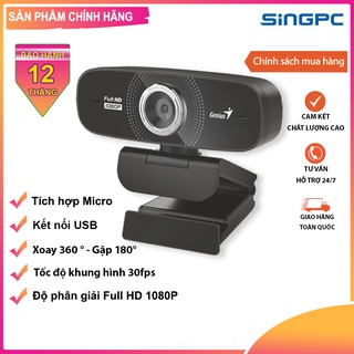 Webcam genius facecam 2000x full hd 1080p, có mic, kết nối usb dùng cho pc, laptop - hàng chính hãng