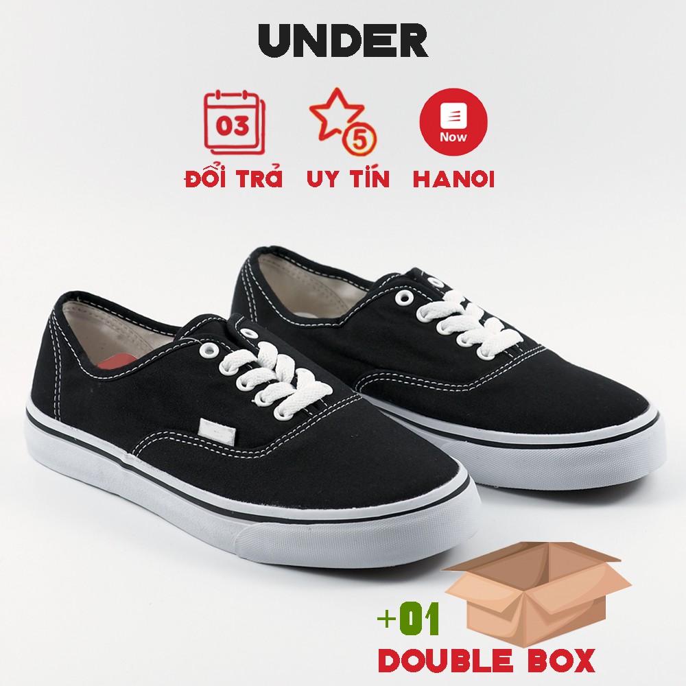 [Mã FAGREEN245 giảm tới 30K đơn 99K] Giày Thể Thao Học Sinh Đen Trắng Đế Classic - Giày Nam Giày Nữ Cao Cấp UNDER