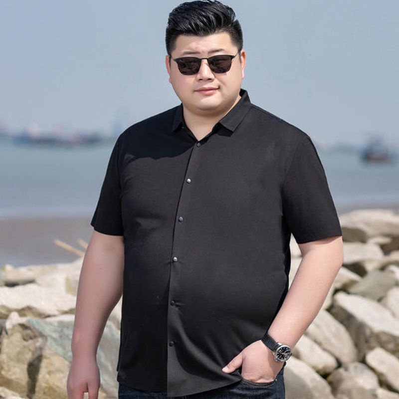Áo Sơ Mi Tay Ngắn Màu Sắc Đơn Giản Có Size Lớn Cho Nam 100Kg