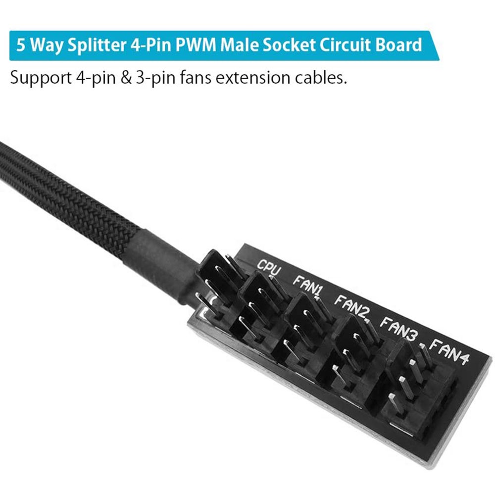 Aaron1 Cáp Chia Cổng 1 Sang 5 Cổng Quạt Tản Nhiệt Cpu Máy Tính Nhiều Màu Sắc