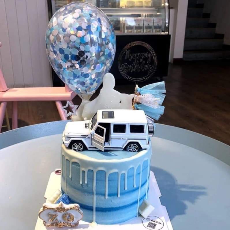 Bóng Kim Tuyến Trang Trí Bánh Bóng bay hình Tròn Tim màu Vàng Bạc Xanh Hồng Đen Ngũ Sắc