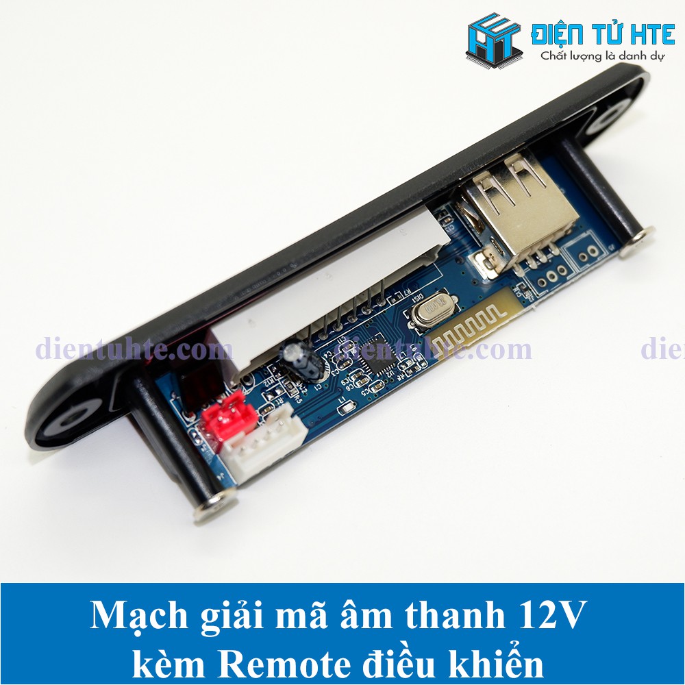 Mạch giải mã âm thanh Bluetooth MP3+WAV+WMA Lossless điện áp 12V kèm Remote [HTE Quy Nhơn CN2]