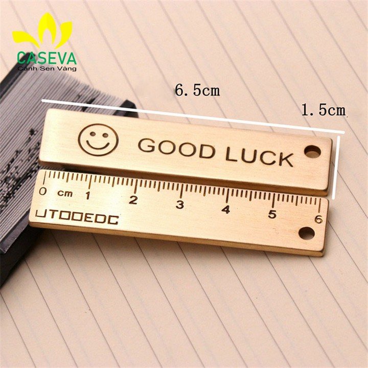 Móc Khoá Thước Mini Good Luck Bằng Đồng