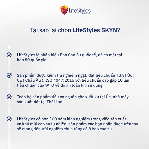 Bao cao su cực siêu mỏng LifeStyles Skyn Elite